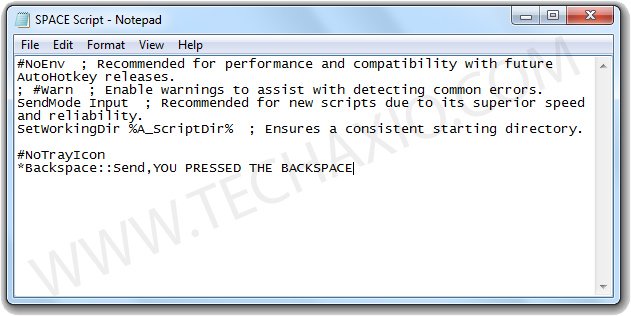 BACKSPACE Script Screenshot